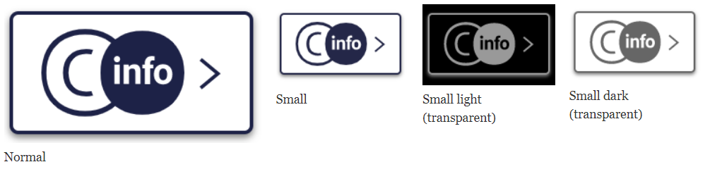 Four different versions of the ©-info icon